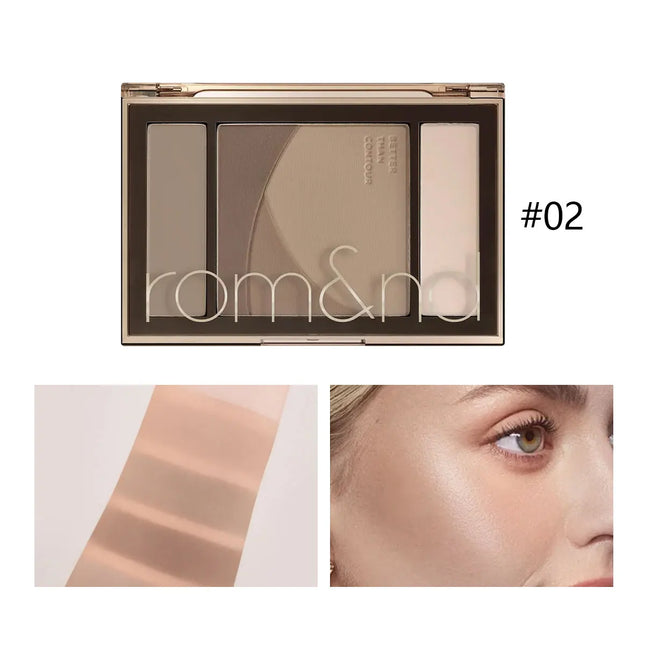 rom&nd BETTER THAN CONTOUR,Powder Texture,Fine & Smooth,Natural 3D Effect,Pore-Blurring,Holiday Season,K-Beauty,Korean Makeup