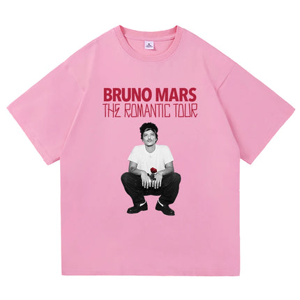 The Romantic Album T Shirt Bruno Mars The Romantic Tour 2026 Men/women Clothing Vintage Harajuku High Quality Cotton Tshirts