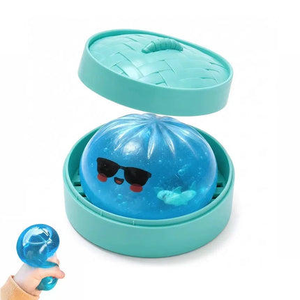 Money Glitter Shark Dumplings Squishy Toy Soft Slow Resilience Squishy Toy Fidget with Steamer Steamed Stuffed Bun Squishy Pinch