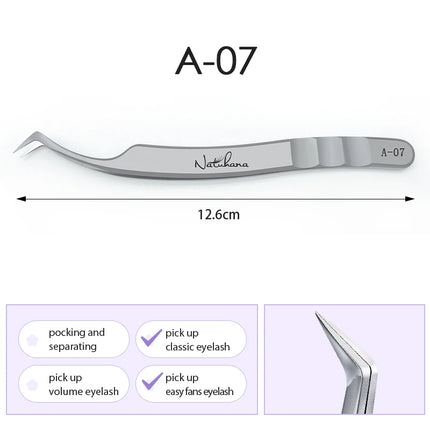 NATUHANA  Eyelash Extensions Tweezers Lash Artists High Precision Stainless Steel Superhard Anti-Static Tweezers Makeup Tools