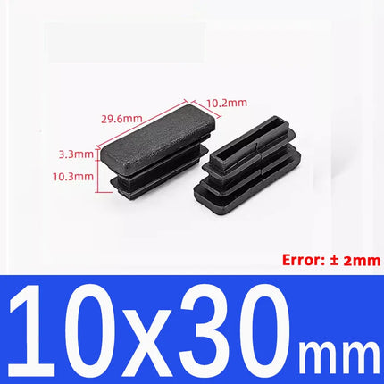 Black Plastic Square Oblong Pipe Plug 13x13mm~100x100mm Insert Table Chair Furniture Foot Cover Anti Slip Blanking End Cap