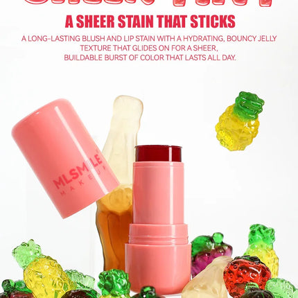 3-in-1 Jelly Powder Blusher Moisturized Long Lasting Matte 4 Color Facial Contour Rouge Brighten Lip Tin Makeup Stick