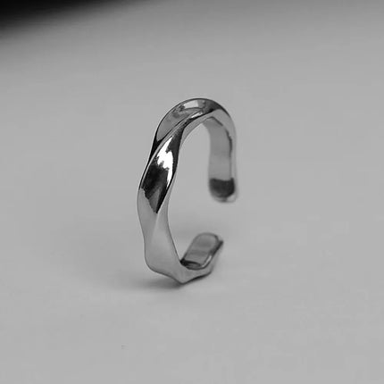 925 Sterling Silver Wavy Line Open Rings for Women Ladies Elegant Luxury Silver Color Jewelry Accessories Wholesale Jewellery