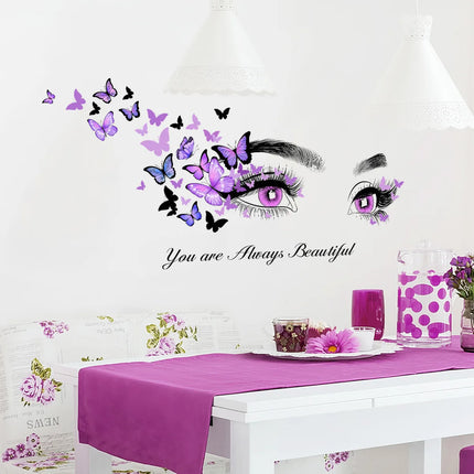 1pc Butterfly & Figure Graphic Wall Sticker, Modern Self Adhesive Wall Art Decal for Home Decor Vinyl Decal Refresh Your Home