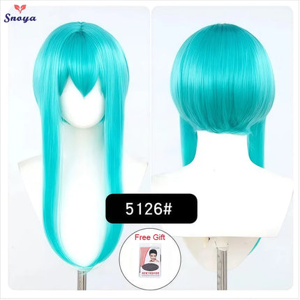 Snoya 60cm synthetic Multi colored long sideburns style short cosplay wig Heat resistant fiber Purple blue pink black gold