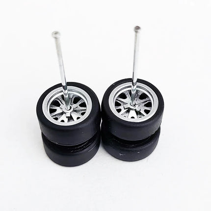 1/64 Mini Car Wheels 11mm Tires Tyres 1:64 Model Cars Rims Mirror Disc Claw Shape For Hot Wheel/Matchbox/Domeka