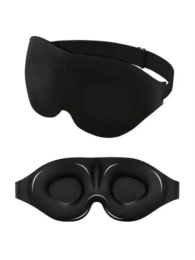 Adjustable 3D Eye Mask for Men and Women, No Eye Pressure, Breathable, Light-Blocking, Black