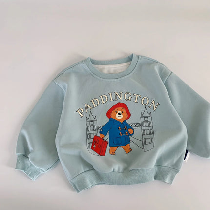 New Spring/Autumn 3D Children's Sweatshirt, Cartoon Paddington Bear Pullover for Boys and Girls, Toddler Top