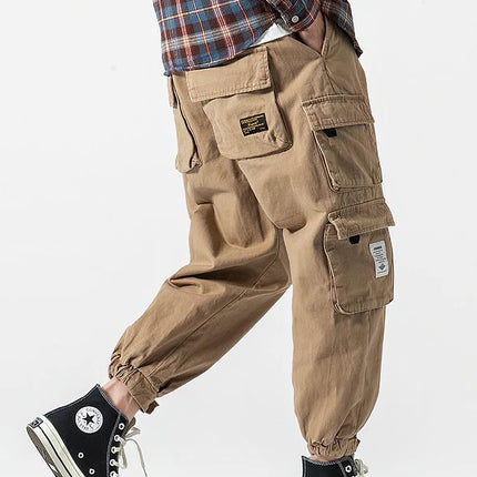 Korean Streetwear Cargo Jogger Pants Men Joggeing Loose Casual Sport Ankle-Lenght Trousers Fashion Sweatpants Male