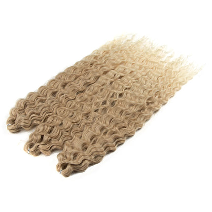 22 inch Curl Hair 300g/3pcs Water Wave Twist Crochet Hair Synthetic Braid Hair Ombre Blonde Deep Wave Braiding Hair Extensions
