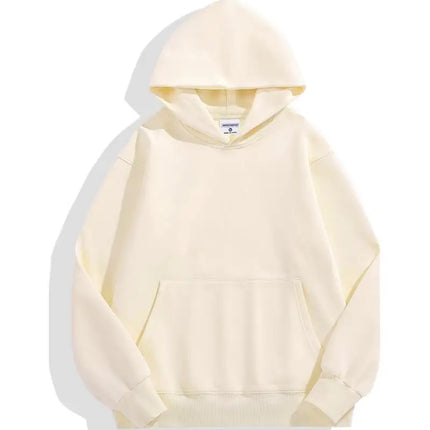 500GSM Heavy Weight Fashion Men's Hoodies New Autumn Winter Casual Thick Cotton Men's Top Solid Color Hoodies Sweatshirt Male