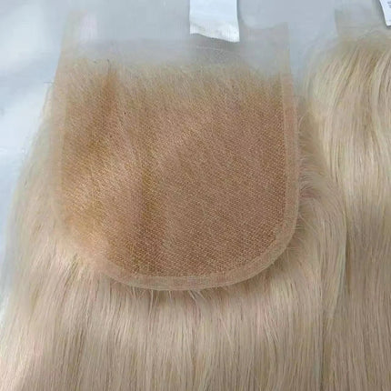 12-22 Inch 5x5 613 Blonde Straight Human Hair Closure Transparent Lace Closure Brazilian Virgin Hair 150% Density Full End