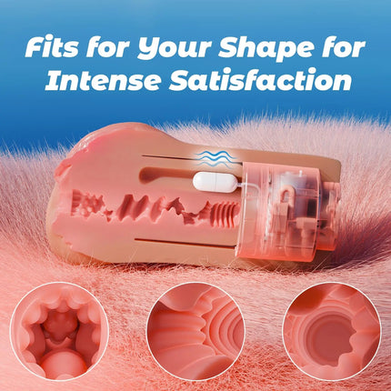 Realistic Vaginas Masturbator Automatic Men Pocket Pussy Artificial Vagina Male Vibrator Blowjob Sucking Machine Adult Sex Toys