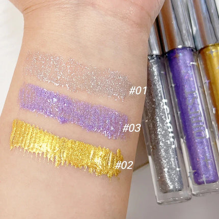 Diamond Silver Mascara Shiny Galaxy Sequins Sweat Proof Glitter Eyelashes Quick Dry Lasting Curling Thick Mascara Shimmer Makeup