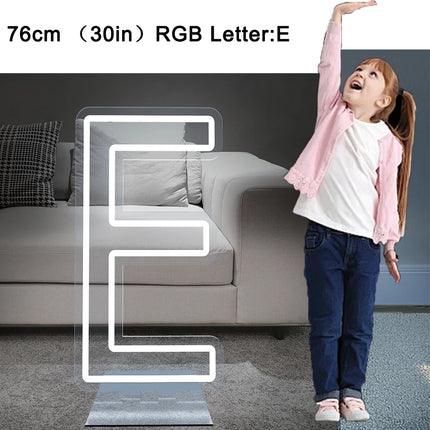 76cm Large Light up Letter Sign 26 Alphabet Stand up Lighting for Wedding Birthday Party Home Bar Decor