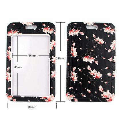 New Sakura Cherry Blossoms Flower lanyard card ID Badge Holder Keychain Pass Gym Mobile Kids Key Holder Key Rings Gift