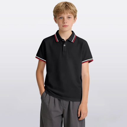 Summer Children's Short-Sleeved POLO Shirt Tennis Boys Sport Tops Button Lapel Tees Toddler Kids School Costume 2-10 Years