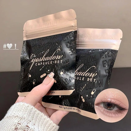 12colors Matte Eyeshadow MAGIC CASA Capsule Eye Set High-gloss Silkworm Small Golden Bean Not Easy To Smudge Brand Eye Makeup