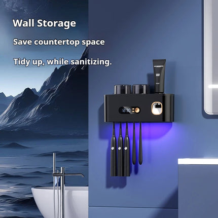 HOMEFISH Portable UV Toothbrush Sterilizer Holder Rechargeable Wall Mounted Wireless Electric Toothbrush Dryer