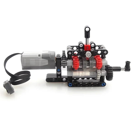 MOC DIY 4 Speed Gearbox Building Blocks Technical Model M Motor Manual Transmission STEM Educational Toy Power Functions