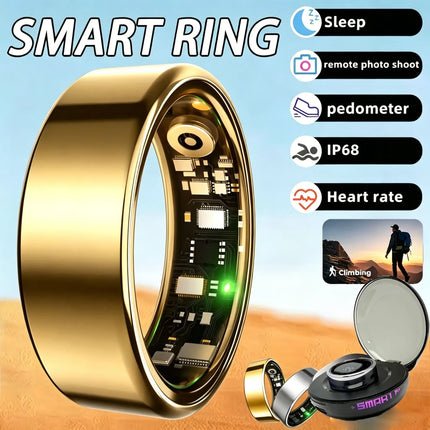 2026 New Smart Ring Men Women, Heart Rate and Blood Oxygen Monitor Smartring IP68 & 5ATM Waterproof, Multi-sport Mode Rings Man