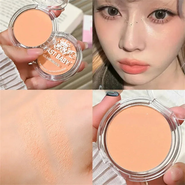 Single Matte Highlighter Palette White Beige Face Nose Brighten Contour Makeup Tea Brown Eye Shadow Lying Silkworm Rouge Powder
