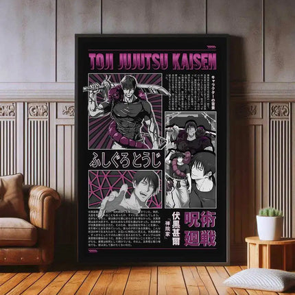 J-Jujutsu K-Kaisen Retro Canvas Poster Japan Anime Figure Itadori Yuji Gojo Satoru Fushiguro Toji Game Room Home Wall Decor Gift