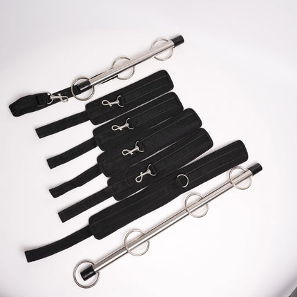 Metal Open Leg Bar Handcuffs Ankle Wrist Cuffs Restraint Shackles Bondage Set Roleplay Adult Game Sex Toys for Men Women Couples