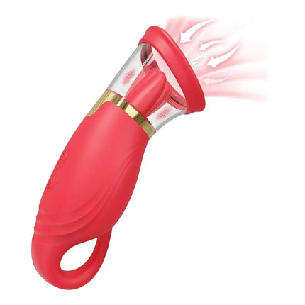 Red Vacuum Suction Tongue Licking Vibrating Egg Female Suction Device Suction And Vibration Device Female Massage Vibrating