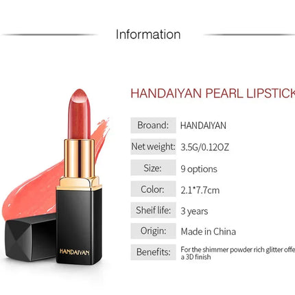 HANDAIYAN Temperature Changing Lipstick Nine Color Lipstick Mermaid Ji Shiny Metal Pearl Gilt Color Changing Lipstick