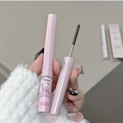 QIBEST 4D Silk Fibre Mascara Curling Thick Ultra-fine Brush Eyelash Extension Black Brown Waterproof Mascara Women Eye Cosmetics