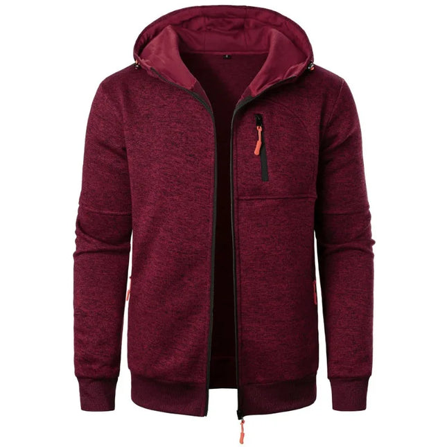 New Streetwear Men's Long Sleeve Sweatshirts for Men Zipper Hooded Oversize Winter Warm Jacket Coat Outdoor Tracksuit Men