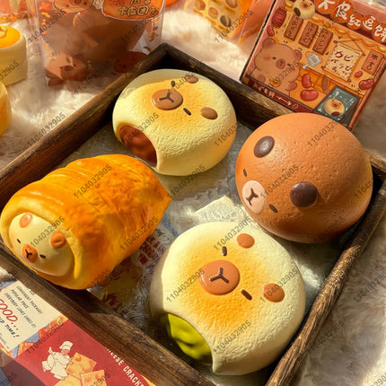 Mousse Cake Squishy Toy Slow Rising Brown Sugar Mousse Square Cake Slow Rebound Squeeze Toy Anti Stress Release Hand Relax Gift