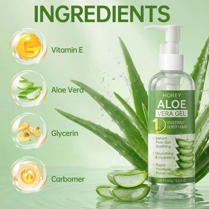 Natural Aloe Soothing Gel Instant Cooling After Sun Care Moisturizer Lightweight Non-Greasy Body Lotion for Dry Irritated Skin