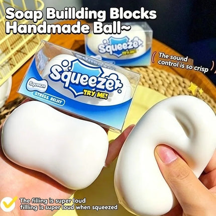 Soap Ball Squishy Soap Stress Ball Fidget Toy Crunchy Squeeze Ball Round Blocks Filled ASMR Anti Stress Toys for Adults Gift