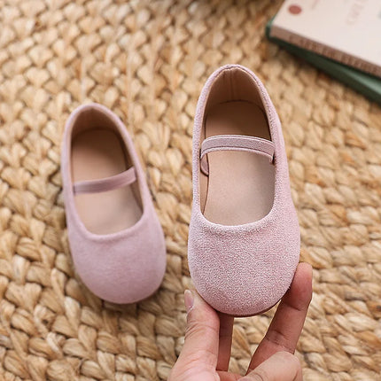 New Girl Dresses Casual Shoes Simple Fashion Children Leather Shoes Solid Color Spring Autumn Kids Princess Ballet Flat Shoes