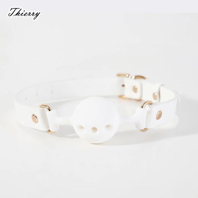 Thierry 3 Size Silicone Breathable Ball Gag SM Bondage Restraints Open Mouth Gags Fetish Sex Toys For Couple Adult Games
