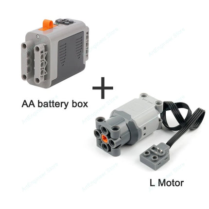 Power Functions Building Kit Motor Servo Set with Battery Box Remote Control for DIY Technical Train Model Compatible Bricks