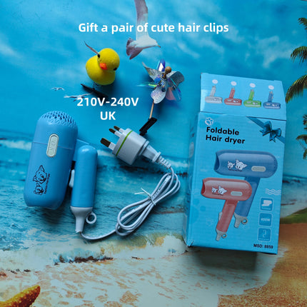 Children's Foldable Hair Dryer 450w Power, High Air Volume, Quick Drying, Student Dormitory, Convenient For Home Use And Travel