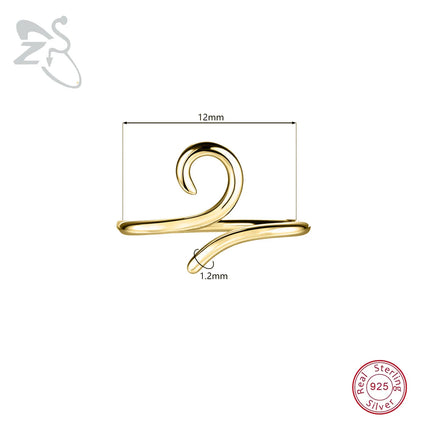 ZS 1PC 16G 925 Silver Inner Hook Outer Hook Eyebrow Ring Spiral Bridge Nose Stud Helix Earring Gold Color Cartilage Piercing