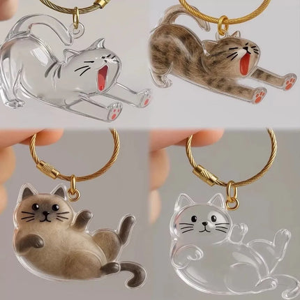 New Transparent Cat Hair Storage Keychain Cute DIY Pet Fur Keepsake Capsule Portable Souvenirs Keychain Pet Lovers