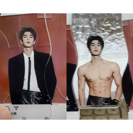 TV Drama Zhu Yu Peripheral Handsome Zhang Linghe Muscle Reveal Pull Tab Card Acrylic Pulling Keychain Exquisite Collection Gift