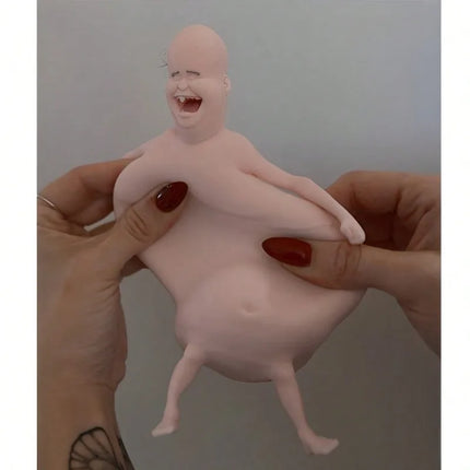 Weird & Cute Squishy Stress Relief Ball, Bizarre Adorable Fidget Toy, Unique Adult Squeeze Bald Old Man, Gag Gift Party Favor