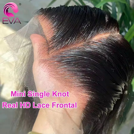 Eva Hair Bye Bye Knot 5x5 HD Lace Closure Pre Plucked Straight Human Hair Closures Mini Single Knot HD Lace Melted All Skins