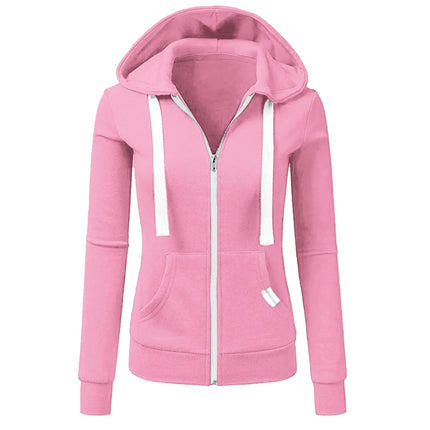 2024 Autumn/Winter New Women's Personalized Fashion Sports Hoodie Long Sleeve Drawstring Pocket Zipper Coat Woolen Sweater Top