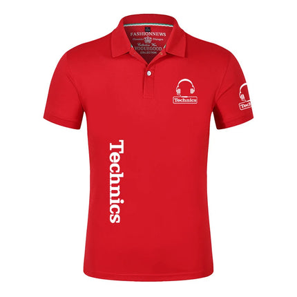 2025 Summer Men's Technics DJ Logo Print Popular High-Quality Lapel Collar Design Solid Color Comfortable Breathable Polo Shirt