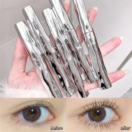 Silver Silk Fiber Matte Mascara Makeup Ultra-Fine Brush Lengthens Eyelashes Waterproof Fast Dry Eyelash Extension Mascara Makeup