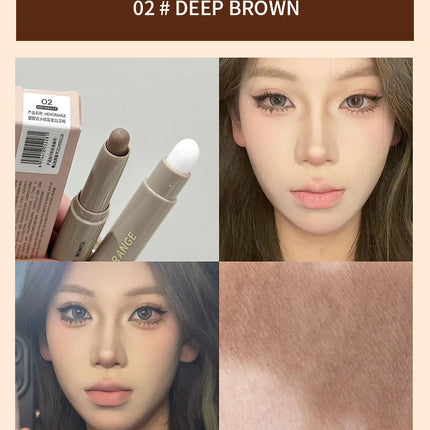 Nose Shadow Bronzers Contouring Makeup Pen Natural Grey Brown Three-dimensional Face Matte Shadow Cream Contour With Brush