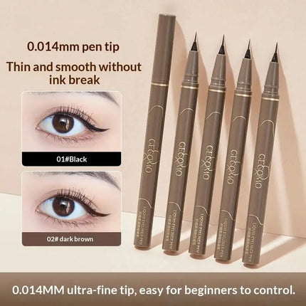 Liquid Eyeliner 0.01mm Super Slim Waterproof Silkworm Eyeliner Quick-drying Sweatproof Long Lasting No Smudging Eye Makeup
