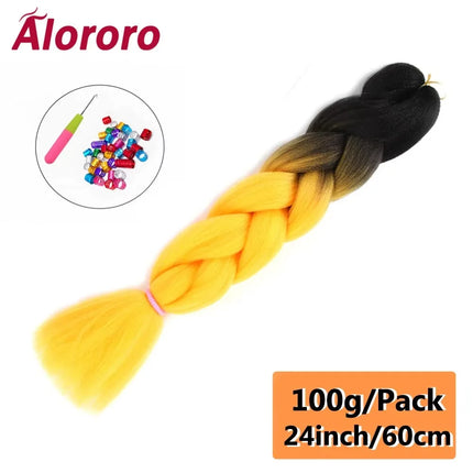 24 Inch Jumbo Braids for Hair Extensions Purple Synthetic Braiding Hair Accessories 100G/Pack Women DIY Hair for Crochet Braid